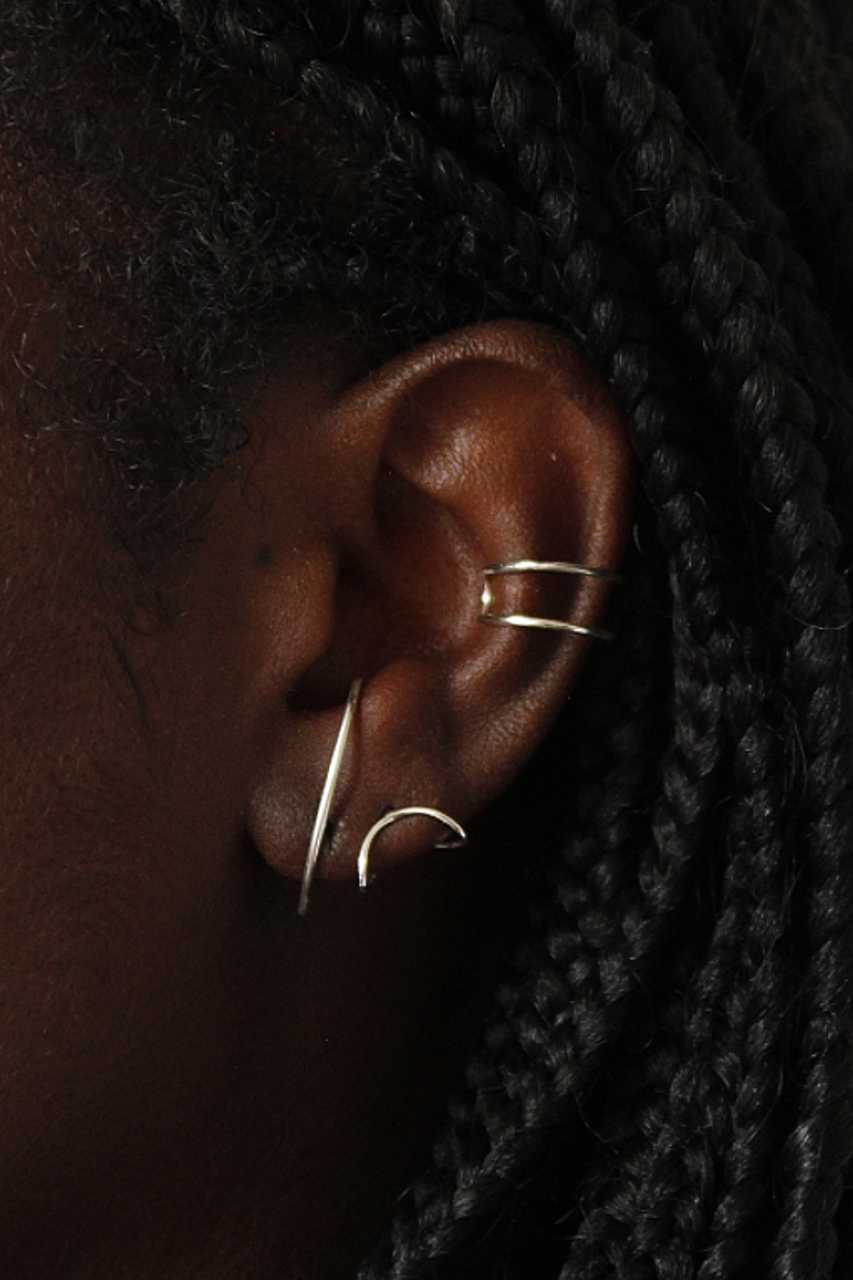 Earring Oval Small | silver curl