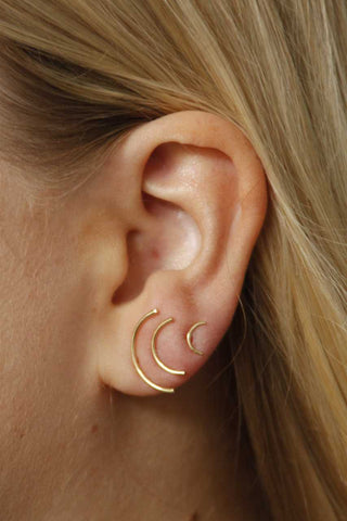 Earring Half Round Mid | Minimalist basic earring