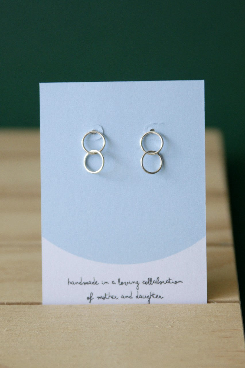Set Earring Roundies Small | Connected silver