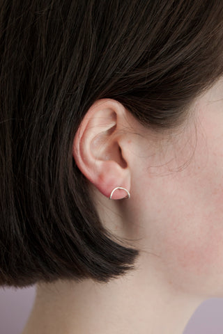 Earring Oval Small | silver curl